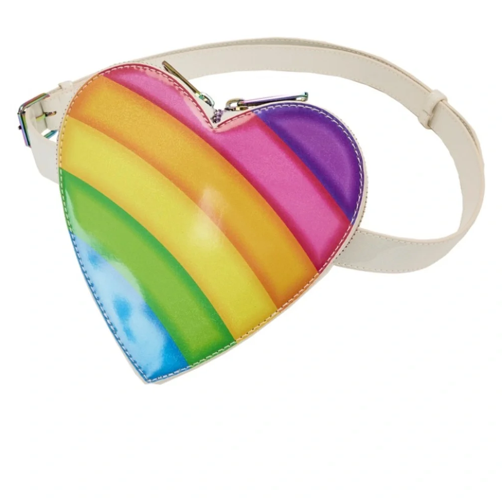 Loungefly Lisa Frank Rainbow Heart Mini‎ Backpack with Waist Bag Retro